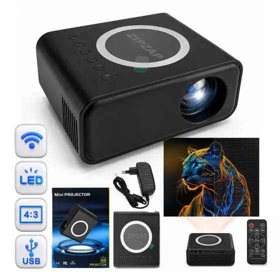 FUSHANG Mini Projetor Portátil LED Compatível Full HD 1080P HDMI USB AV Tela Até 100 Polegadas