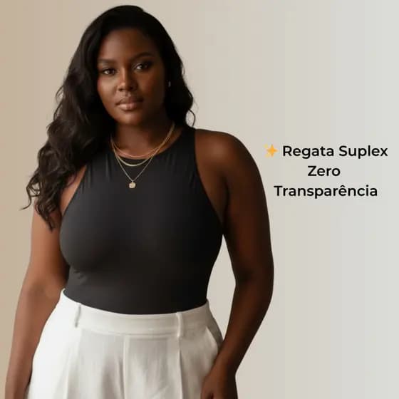 Regata Feminina Suplex Forro Duplo Zero Transparência Elegante Blusinha Blogueira Casual Elegante