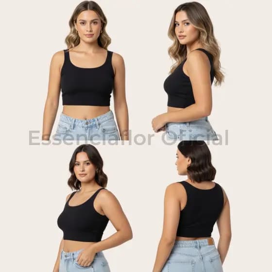 Cropped Feminino Básico Canelado Premium Estiloso Confortável Blusinha Elegante Verão Croppeds