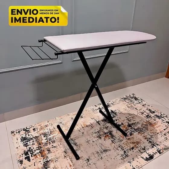 Tábua De Passar Roupa Portátil Reforçada Pés Dobráveis Com Forro Térmica