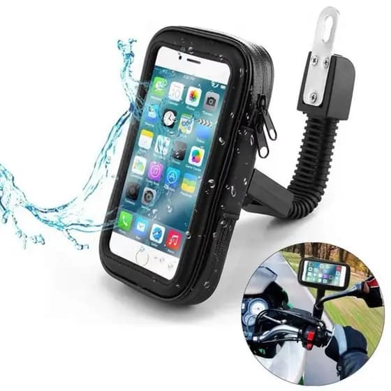 Suporte Celular Bike com Bolsa À Prova D'água p/6.5 Moto boy Bicicleta GPS Retrovisor Guidão 7 polegada