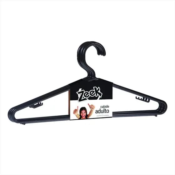 Kit 120 Cabide Adulto Preto 40cm Sustentável Organizador Guarda-Roupa Premium Sofisticado Calça