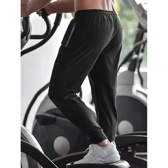 Calça Masculina Com Elastano Bolsos Para Academia Esportiva Fitness Slim Fit