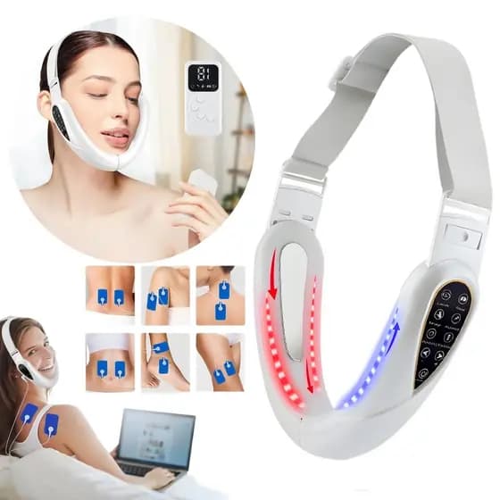Moldar o Rosto em V, Massageador Facial Eletrico, Massageador de Pescoço e Redutor KA-2220 Facial de Papada e Rugas