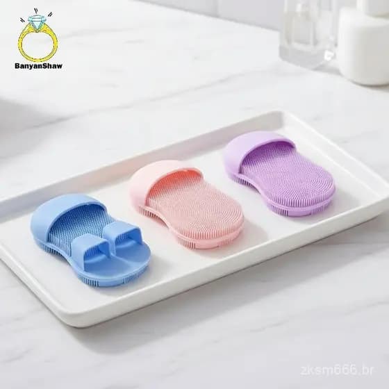 Conjunto de 8 escovas de limpeza facial de silicone macio, utilizadas para cuidados faciais manuais, com bons resultados