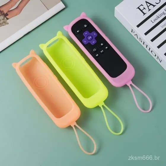 Capa Protetora de Silicone para Controle Remoto VEI, Adequada para Controle Rápido de Streaming de TV, Versão em Cor Esc