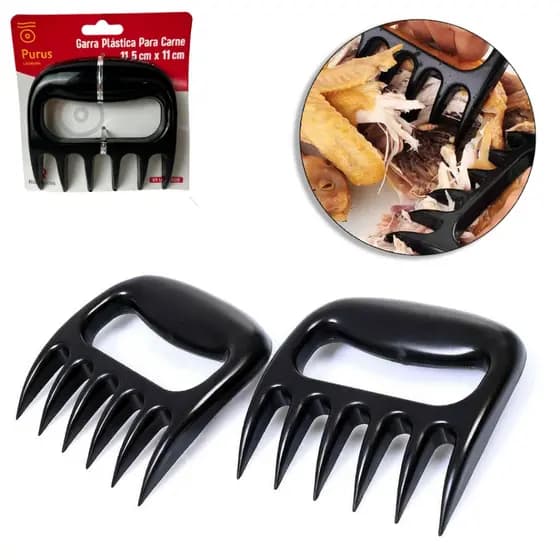 Garra de Urso para Churrasco Desfiar Carne Plástico Resistente - Pegador de Carne