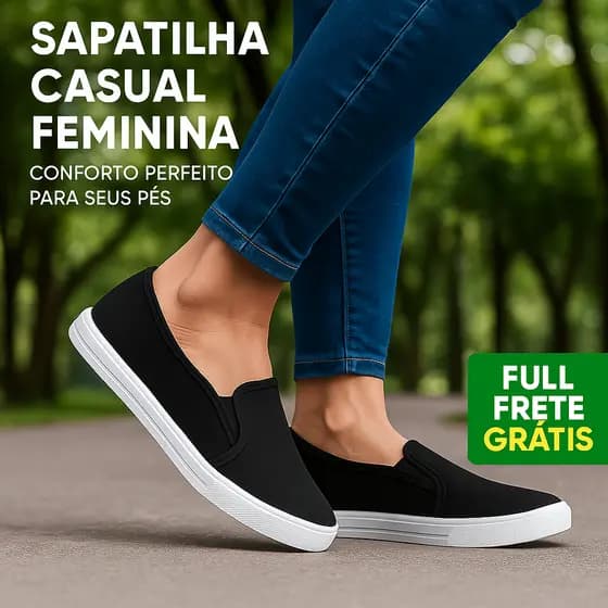Sapatênis Sapatilha Feminina Moda Slip On Calce Fácil Casual Conforto Garantido Calce Rápido Promoção
