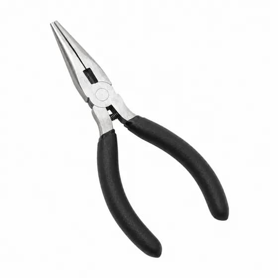 Alicate Bico Meia Cana Reto 4,5” Cabo Emborrachado Com Mola