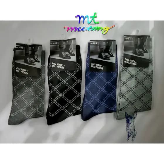 kit 3,6,9 e 12 15 Meia Social Masculina homem Cano Longo Escritório social Empresário Dia A Dia/8019
