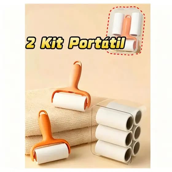 2 Peças Rolo Adesivo Mini Portátil para Bolsa | Remove Pelos de Pets e Fiapos, Ideal para Viagem e Uso Externo