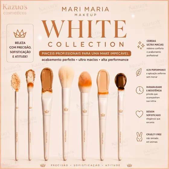 PINCEL WHITE COLLECTION | MARI MARIA MAKEUP | KAZUO’S COSMÉTICOS
