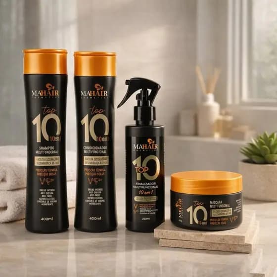 Kit Capilar Top 10 Mahair Shampoo Condicionador Máscara Capilar e Spray Capilar - Promoção!