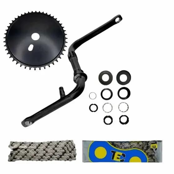 Pedivela Monobloco Bicicleta Aro 26/20 + Coroa + Centro 45mm + Corrente Grossa