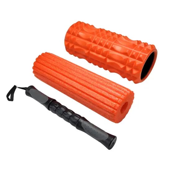 Kit 3 Peças Rolo Foam Roller Profissional Liberação Miofascial e Yoga