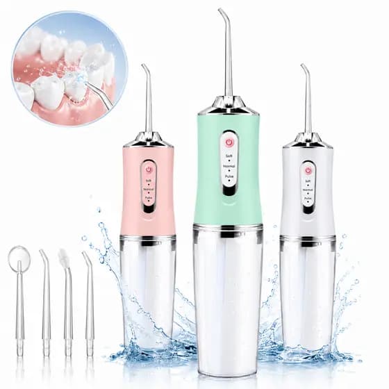 Irrigador Oral Bucal Elétrico Portátil Recarregável USB 3 Modos 220ml Jato D'Água Limpeza Profunda