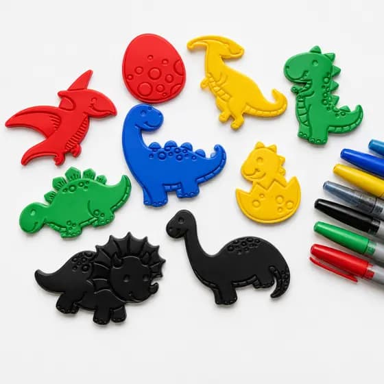 Kit Dinossauros para Colorir em 3D + Canetinhas | Kit Educativo Infantil | Pintura Criativa | Presente para Crianças