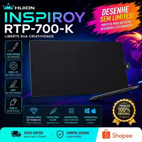 MESA DIGITALIZADORA RTP-700 PARA DESENHO DIGITAL