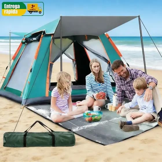 Barraca Camping Auto-Armável A Prova D'agua Barraca De Acampamento 4-5 Pessoas De Praia