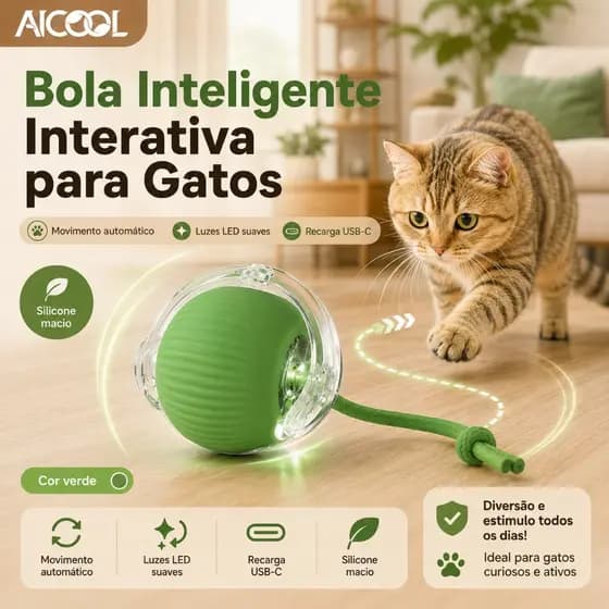 Aicool Brinquedos para gatos inteligentes Carga automática Rolagem com cauda falsa O que o gato mais gosta