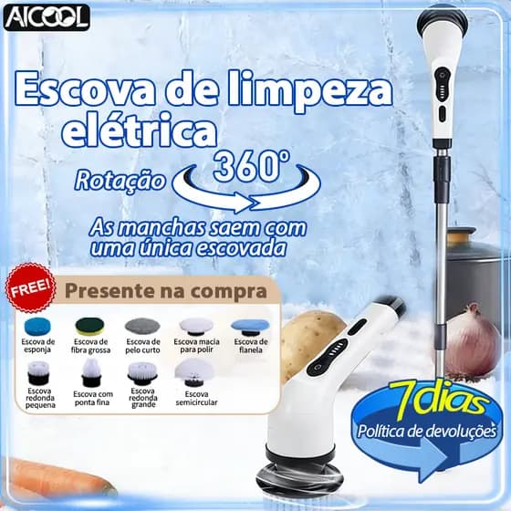 AICOOL Escova de limpeza elétrica ajustável Ferramenta de limpeza rotativa sem fio Limpeza multiuso