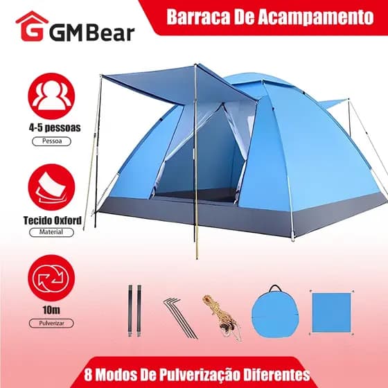 GM Bear Camping Anti-mosquito Barraca De Acampamento 4 Pessoas Grande Varanda 200cm*200cm*125cm