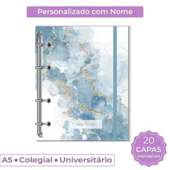 Fichario Universitario Personalizado com Nome na Capa | A5, Colegial e Universitário