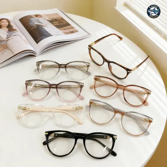 【LOUIE SHARK】Óculos Armação Retrô Femininos Redonda Moderna Estilo Blogueira Popular Várias Cores