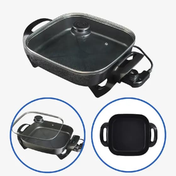 Panela Elétrica Quadrada Antiaderente Mangiare Agratto 220V