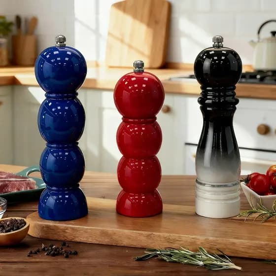 Moedor de Pimenta Cozinha Decorativa em Cor Vibrante Durável e Estiloso