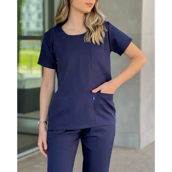 Scrub Pijama Cirúrgico Gabardine Feminino Gola Redonda
