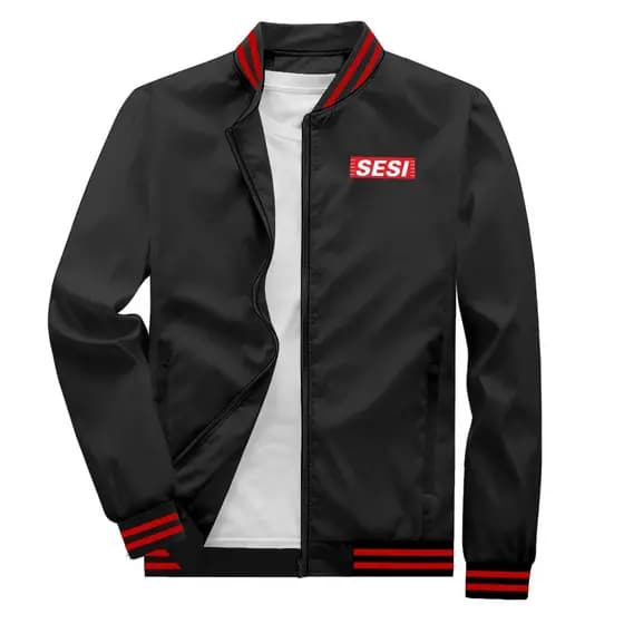 Jaqueta College Helanca Bordado Sesi Uniforme Unissex