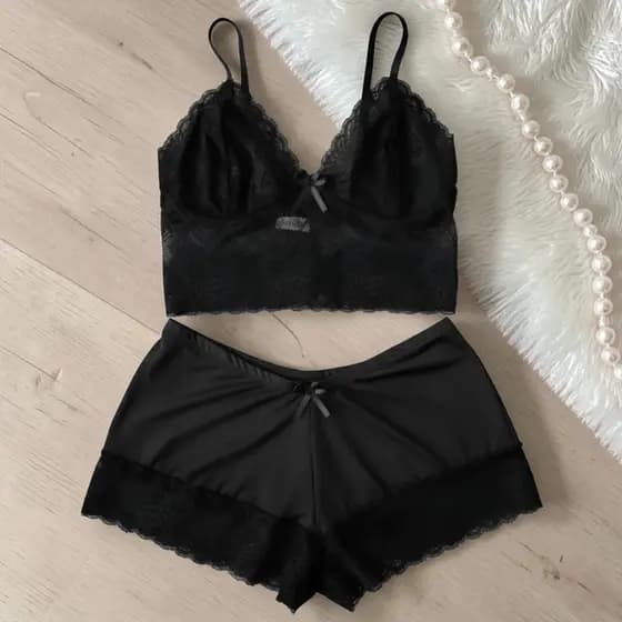 Babydoll Cropped Feminino Plus Size 36 ao 52 Pijama Feminino Baby Doll Renda Verão