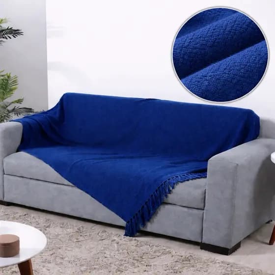 Manta Forro Capa Para Sofá Super Gigante XGG 240x180 Grande Lavável Antimofo Com Franja Decorativa
