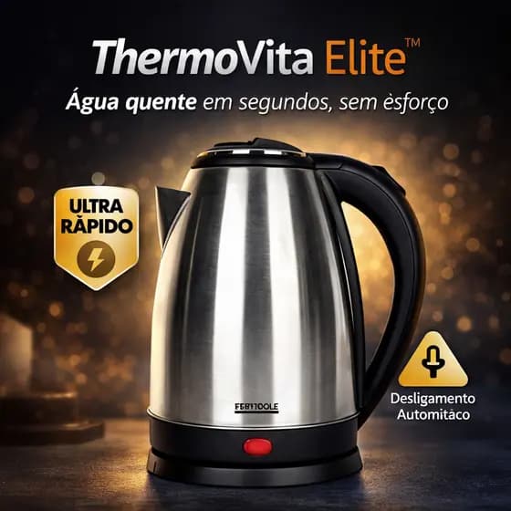Chaleira Elétrica 1.8L Inox ThermoVita Elite™ 127V Ferve Rápido Desligamento Automático Base 360°