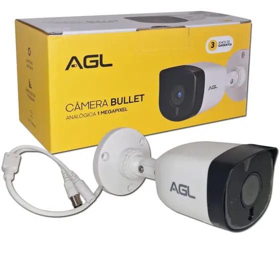 Câmera Bullet Analógica AGL 1125B 1MP – Segurança Residencial com Visão Noturna Externo Full HD de Alta Qualidade