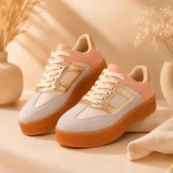 Tênis Feminino Moderno Plataforma Solado Alto Casual Fashion