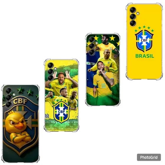 Capa Capinha Moto G04, G05, G06, G10, G14, G24, G30, G34 e G35 Case TPU, Copa do Mundo Brasil Hexa