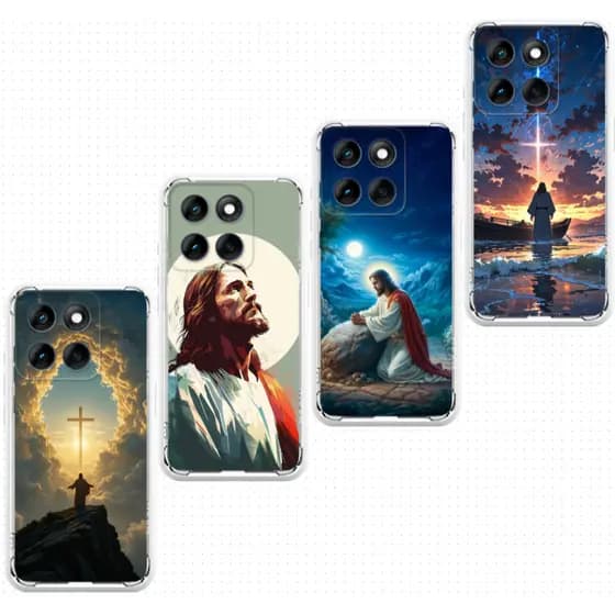 Capa Capinha Compatível com Moto G17, G67 e G77, Case TPU, Jesus Cristo Religião