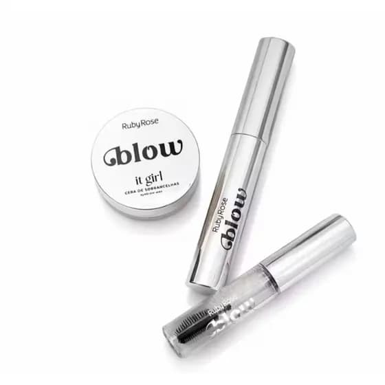 Kit Ruby Rose Blow Gel De Sombracelha It Girl + Máscara de Cílios Dramatic!!! + Cera Sobrancelha Transparente.