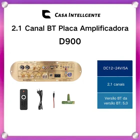 Amplificador Caixa De Som D900 Placa Dente Azul 50 + 100W