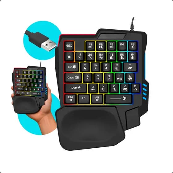 Teclado e Gamer Luminoso Ergonômico Teclado