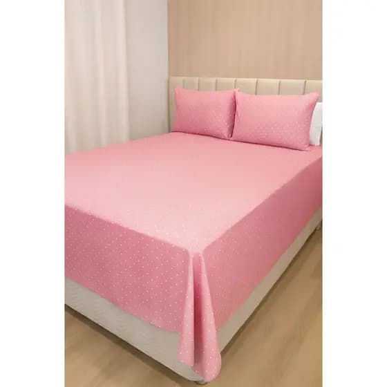 Jogo de Lençol Cama Solteiro/Casal/Casal Box Premium Poá e Estampado 2PÇ/3PÇ Percal Flex 180 Fios.