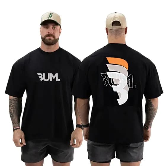 Camiseta Oversized Larga Bum Fisiculturista Treino Academia Casual 100% Algodão Alta Qualidade Anime Scape