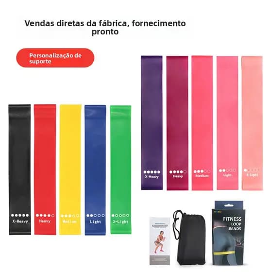 Kit 5 Elásticos Faixa elástica, faixa de resistência fitness, faixa de puxar ioga, faixa de quadril
