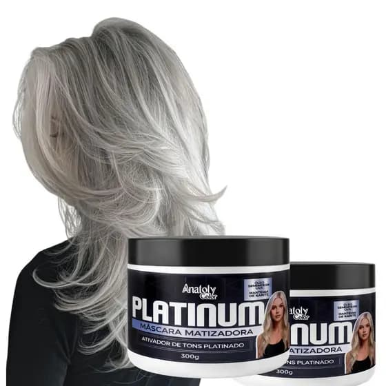 Tonalizante Platinum Cinza Colored 300g Sem Amônia Máscara Matizadora Antiamarelado