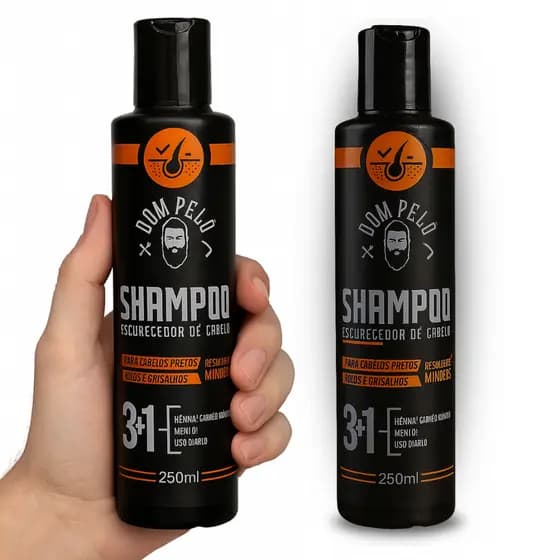 Shampoo Escurecedor de Fios Brancos/Grisalhos - Shampoo - Condicionador e Escurecedor 2 por 1