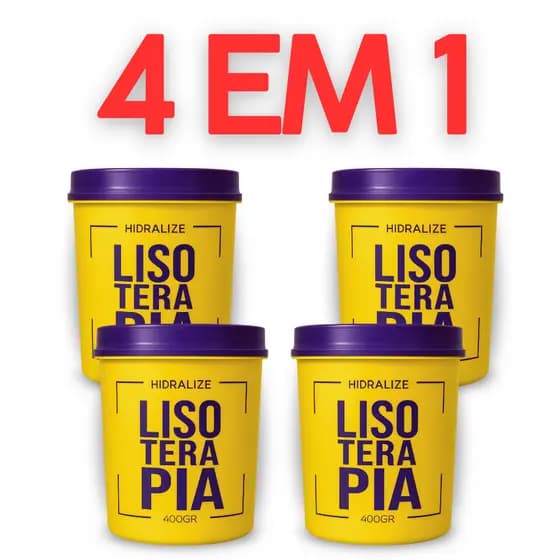 Kit 4 Máscaras Lisoterapia 400g Capilar Tratamento Profundo | Hidratação Nutrição - Contem Variação