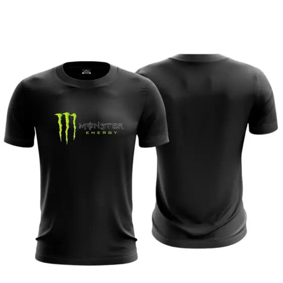 Camiseta Dry Fit Original Masculina Monster Energy Blusa Leve Ant-Suor P/ Treino Academia Esportes