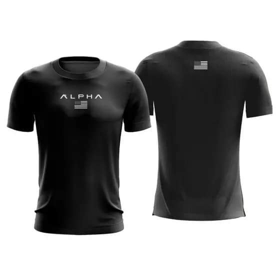 Camiseta Dry Fit ALPHA U.S.A Treino Academia Corrida Crossfit Esportiva Fitness Anti Suor Promoção
